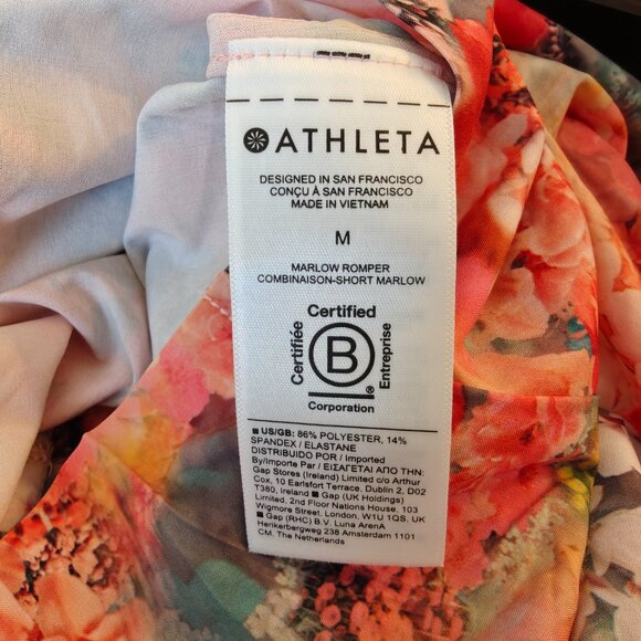 Athleta Women's Marlow Floral Bloom Romper NWT (Size Medium) Spring Athleisure - Picture 10 of 13